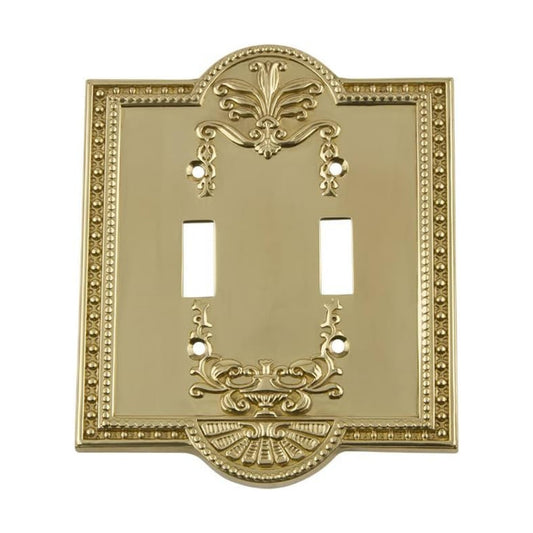 Nostalgic Warehouse Meadows Light Switch Cover Plate, Polished Brass