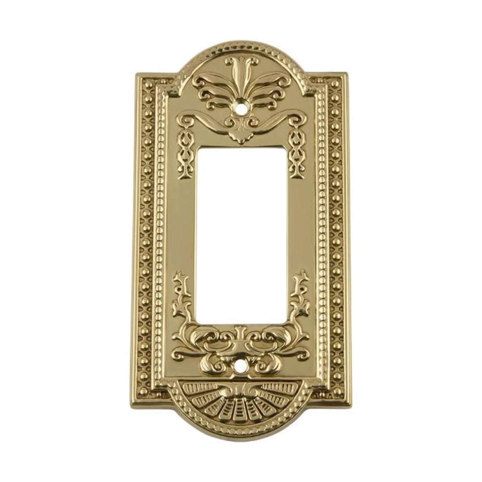 Nostalgic Warehouse Meadows Switch Plate with Single Rocker in Polished Brass