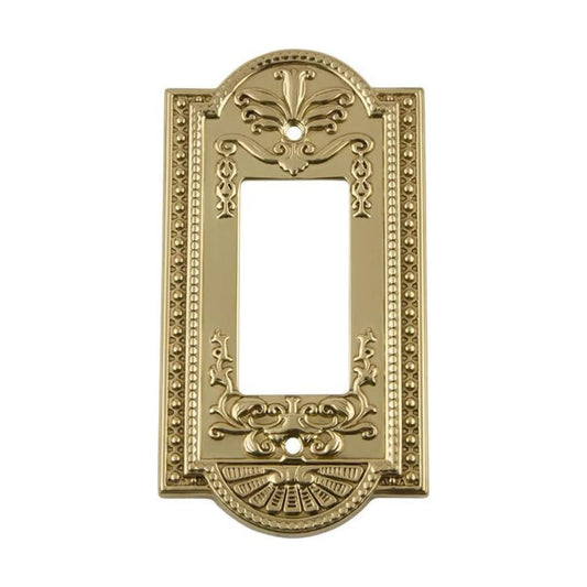 Nostalgic Warehouse Meadows Switch Plate with Single Rocker in Polished Brass