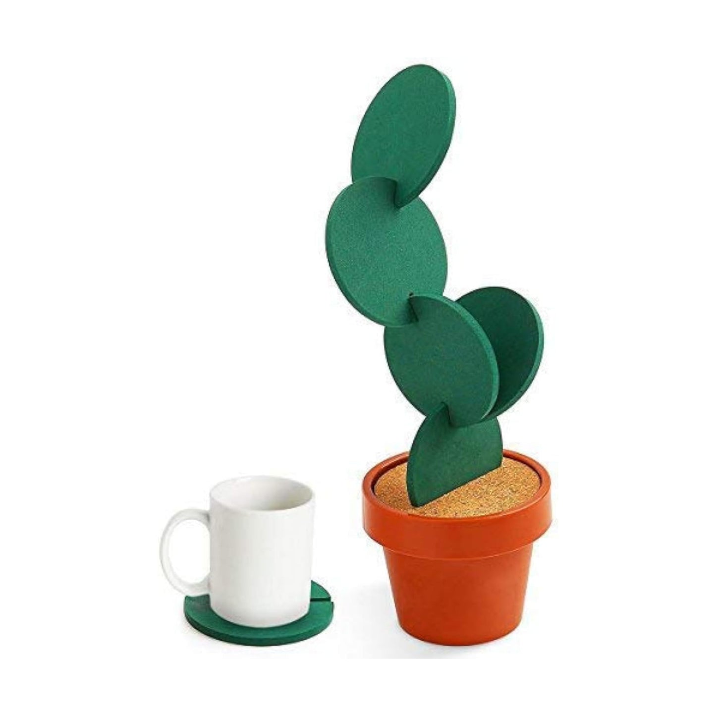 Flowerpot Holder for Drinks Novelty Gift / Green / Set of 6