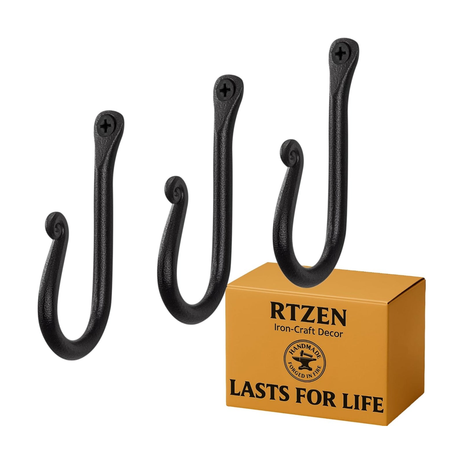 Wrought Iron Decorative Rustic Metal Coat Hooks for Hanging / Hook Classic