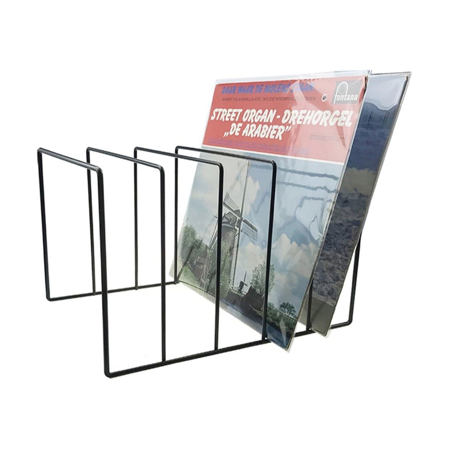 Record-Happy Vinyl Record Storage Holder Stand – Vinyl Coated Metal Wire Rack Holds up to 50 Album Lp’s - Premium
