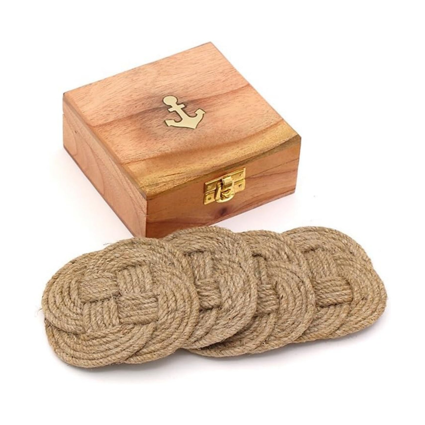 Wooden Box Holder / Beige / Set of 4