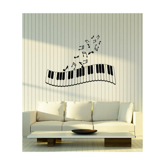 Large Vinyl Wall Decal Piano Musical Notes Music Art Living Room Decor / 22.5 x 31 / M In / Black
