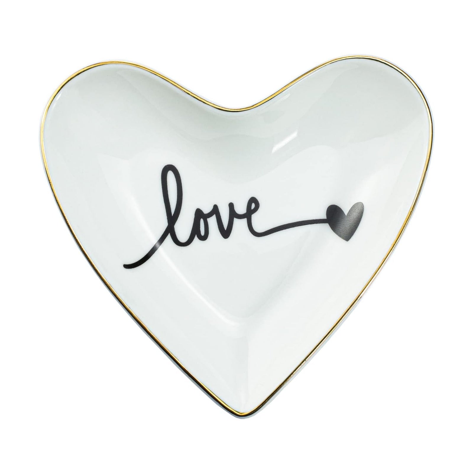 Original Ceramic Heart Shape Ring Dish Holder Jewelry Tray Dish Trinket Holder Jewelry / Love U