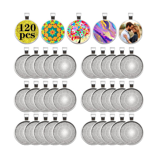Pendant Trays / Alloy Tray Charms Bulk / Set of 120