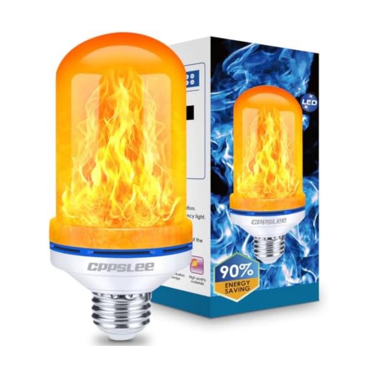 CPPSLEE Upgraded Flame Light Bulbs, 4 Modes Flickering Light Bulbs, E26 Base Fire Flame Bulb for Halloween Decorations Outdoor, Christmas Lights Patio Indoor Home Decor (Yellow, 1 Pack)
