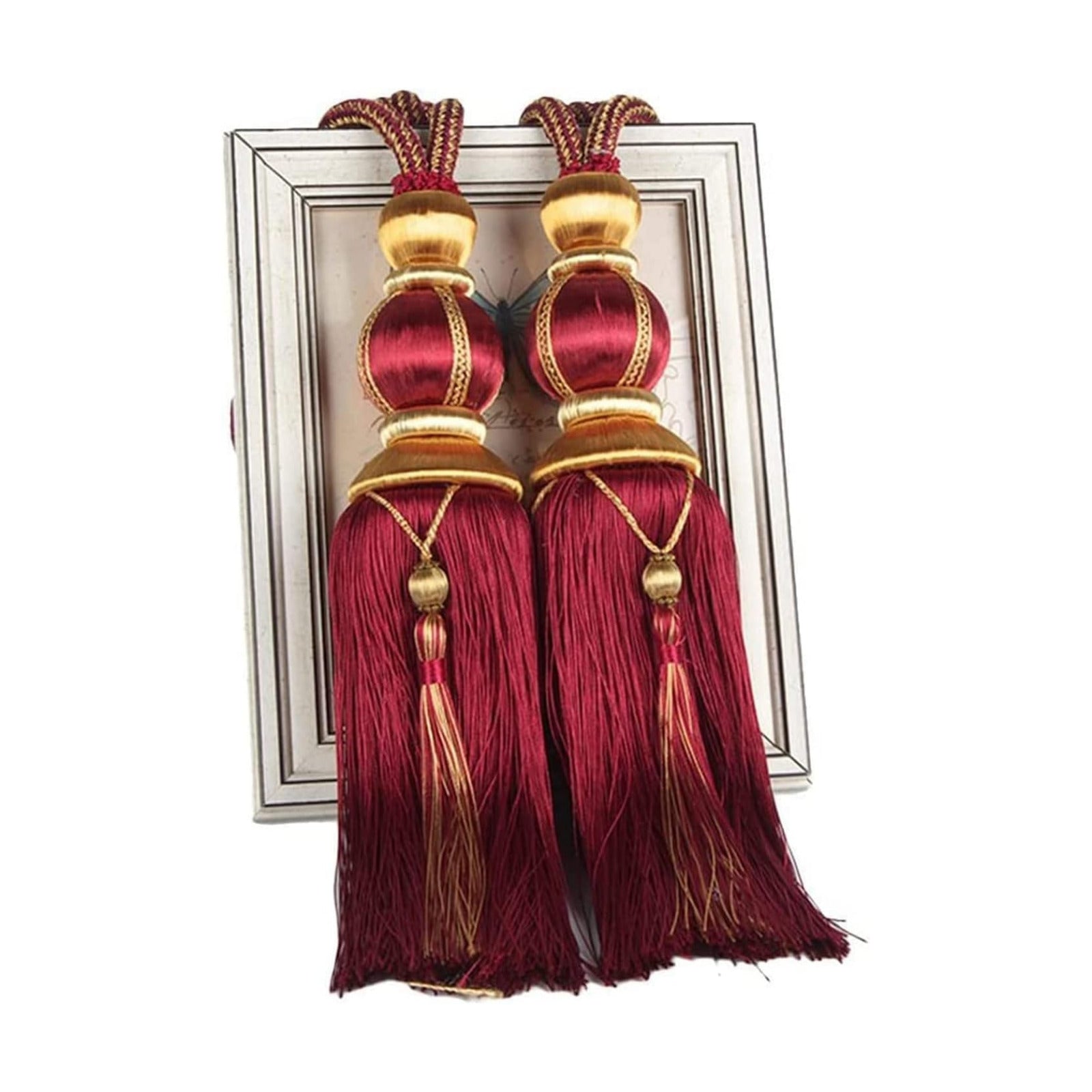 Paired Lantern Single Hanging Ball Tassels Curtains Buckle Sling Binding Lantern Tiebacks Handcrafted Braided Buckle