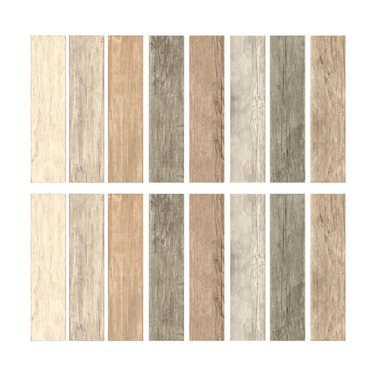 RMK3695GM Distressed Barn Wood Plank Peel and Stick Giant Wall Decals / 17.25 x 36.5