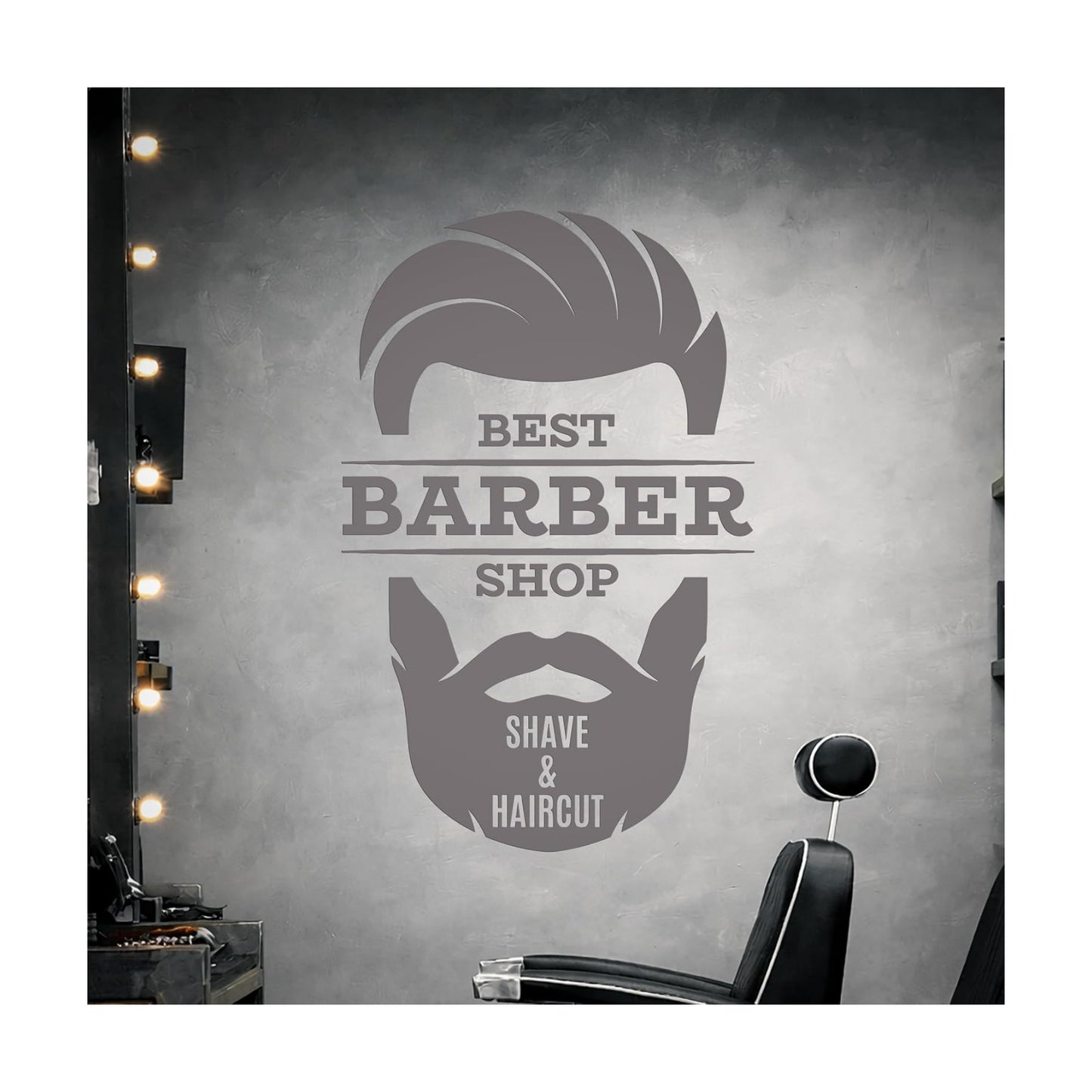 Vinyl Wall Decal Barber Shop Shave Haircut Hair Salon Logo Stickers Mural Large / 28.5 x 45 / L In