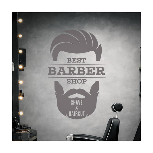 Vinyl Wall Decal Barber Shop Shave Haircut Hair Salon Logo Stickers Mural Large / 28.5 x 45 / L In