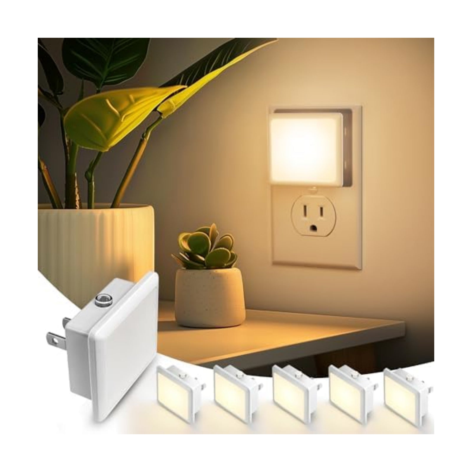 L LOHAS LED Night Light,Night Lights Plug into Wall, Dusk-to-Dawn Sensor
