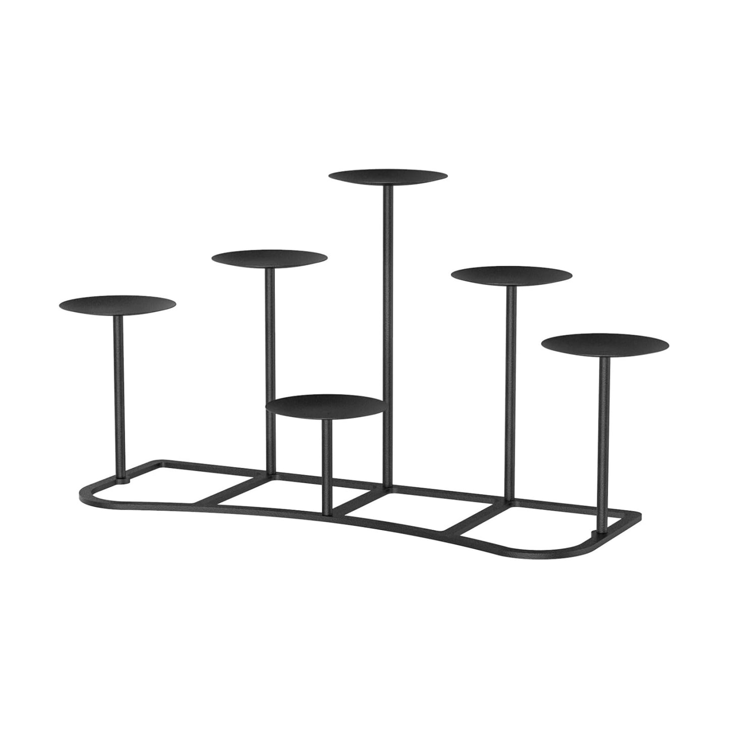 Smtyle Fireplace Christmas Candelabra Candle Holder - Black Matte Geometric Multi Tier Design, Stable Base, Perfect for