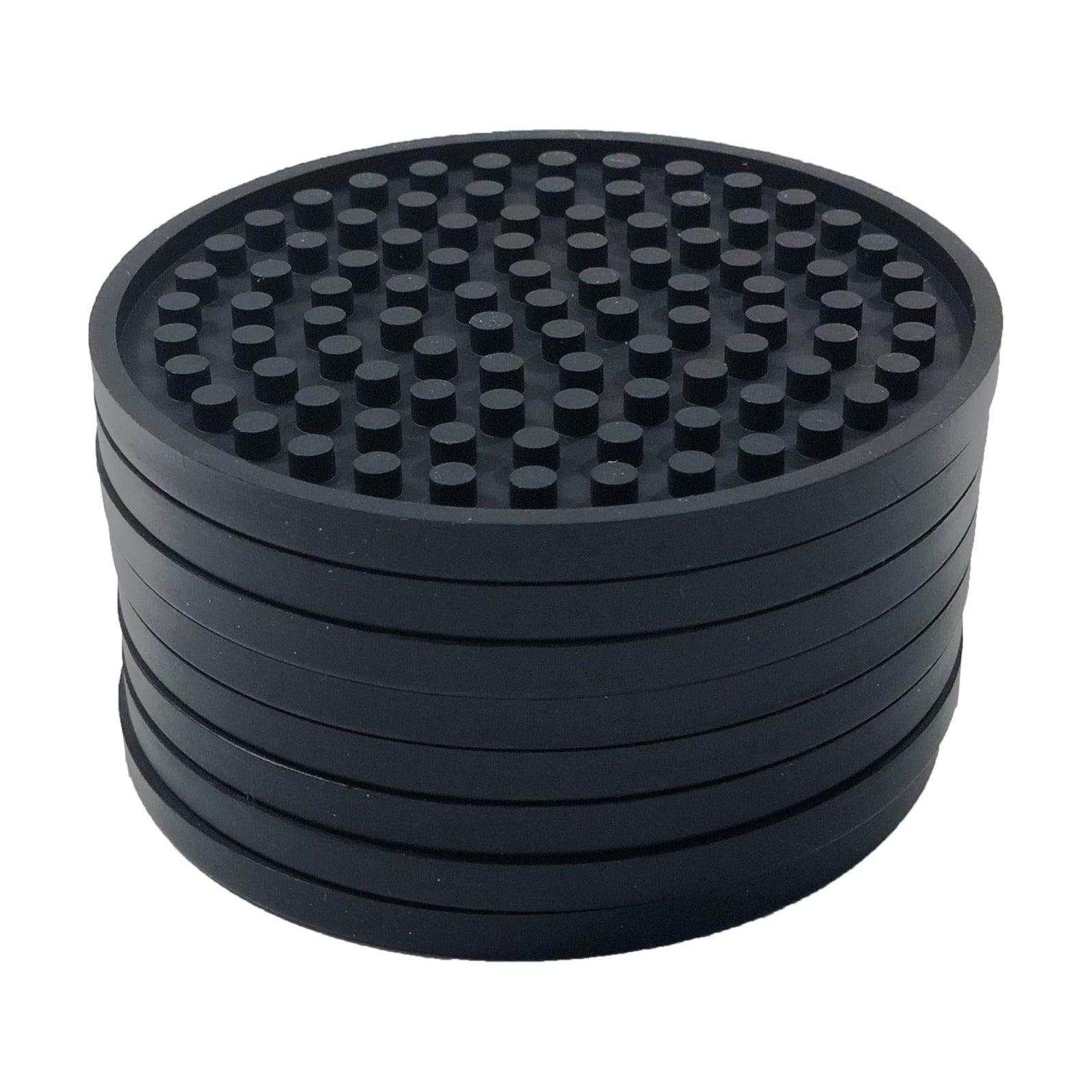 8 Piece Silicone Coaster Set / 3.63" Diameter / Black