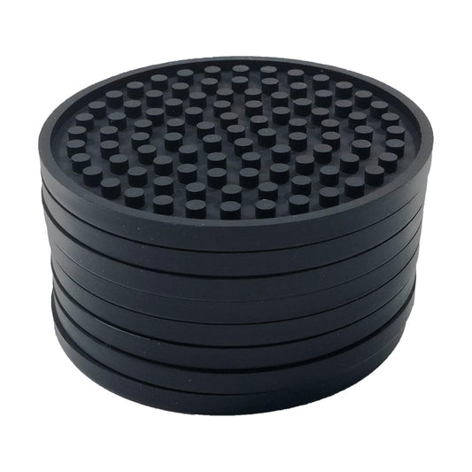 8 Piece Silicone Coaster Set / 3.63" Diameter / Black