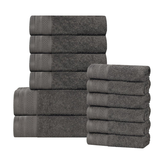 Superior Honeycomb 100% Cotton 500 GSM 12 Piece Bath Towel Set, 6 Washcloths, 4 Hand, 2 Bath Towels, Ideal for