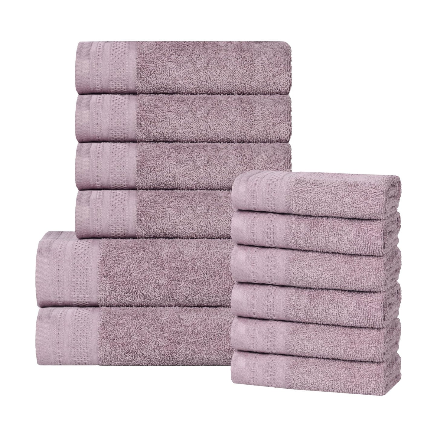 Superior Honeycomb 100% Cotton 500 GSM 12 Piece Bath Towel Set, 6 Washcloths, 4 Hand, 2 Bath Towels, Ideal for