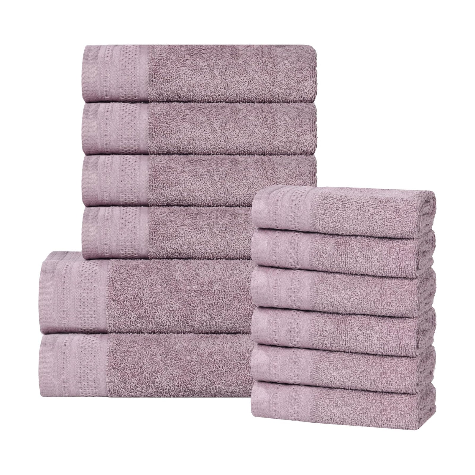 Superior Honeycomb 100% Cotton 500 GSM 12 Piece Bath Towel Set, 6 Washcloths, 4 Hand, 2 Bath Towels, Ideal for