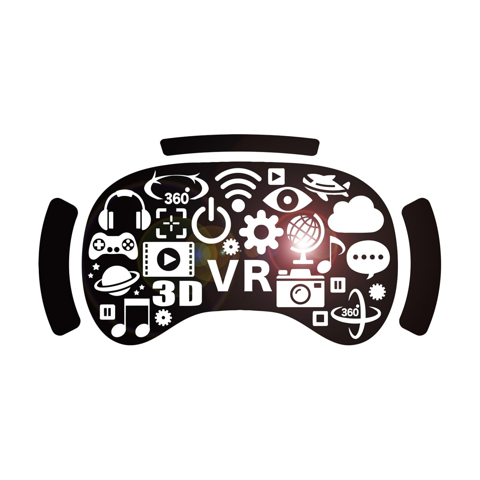 Vinyl Wall Decal VR Media Virtual Reality Headset Gadget Art Stickers Mural Large / 18 x 35 / M In