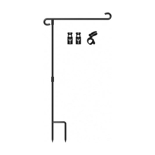 HOOSUN Garden Flag Stand,Wrought Iron Yard Flag Holder Stand,Perfect Garden Flag Holder for 12.5x18 inch Garden Flags,4th of July Memorial Day Garden Decorations