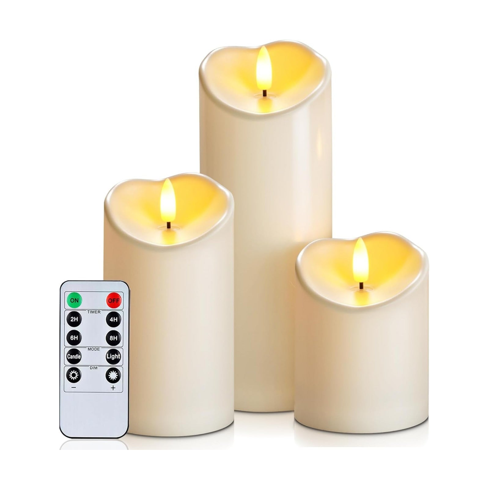 Homemory Flameless Candles with Timer and Remote Control, Battery Operated LED Candles, Realistic Fake Plastic Candles