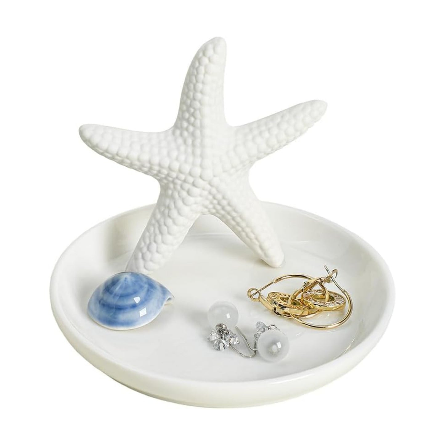 Ceramics Starfish Jewelry Tray Ring Trinket Dish Holder