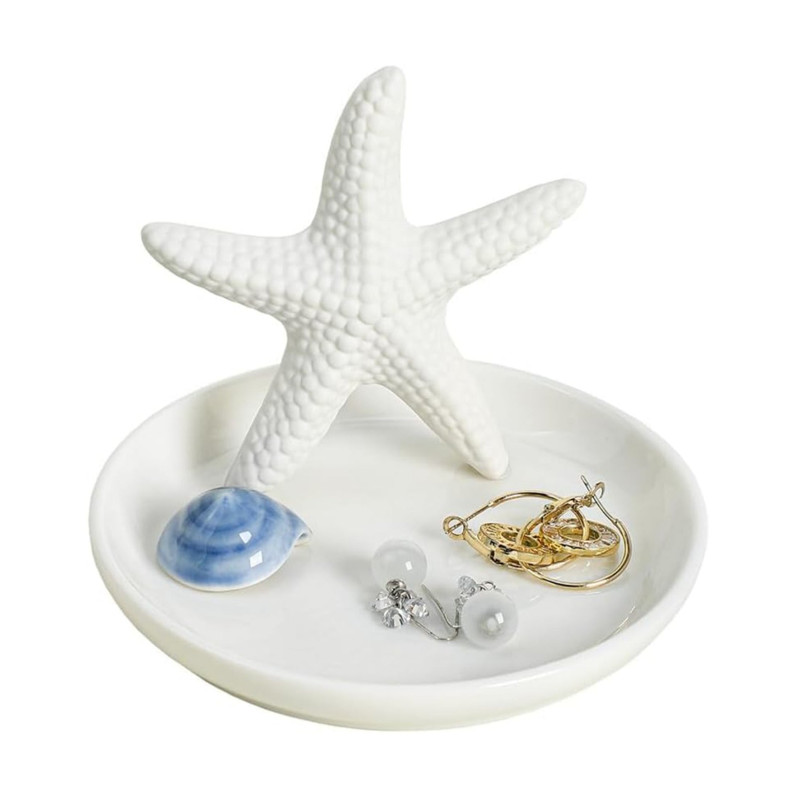 Ceramics Starfish Jewelry Tray Ring Trinket Dish Holder