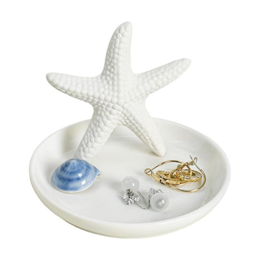 Ceramics Starfish Jewelry Tray Ring Trinket Dish Holder