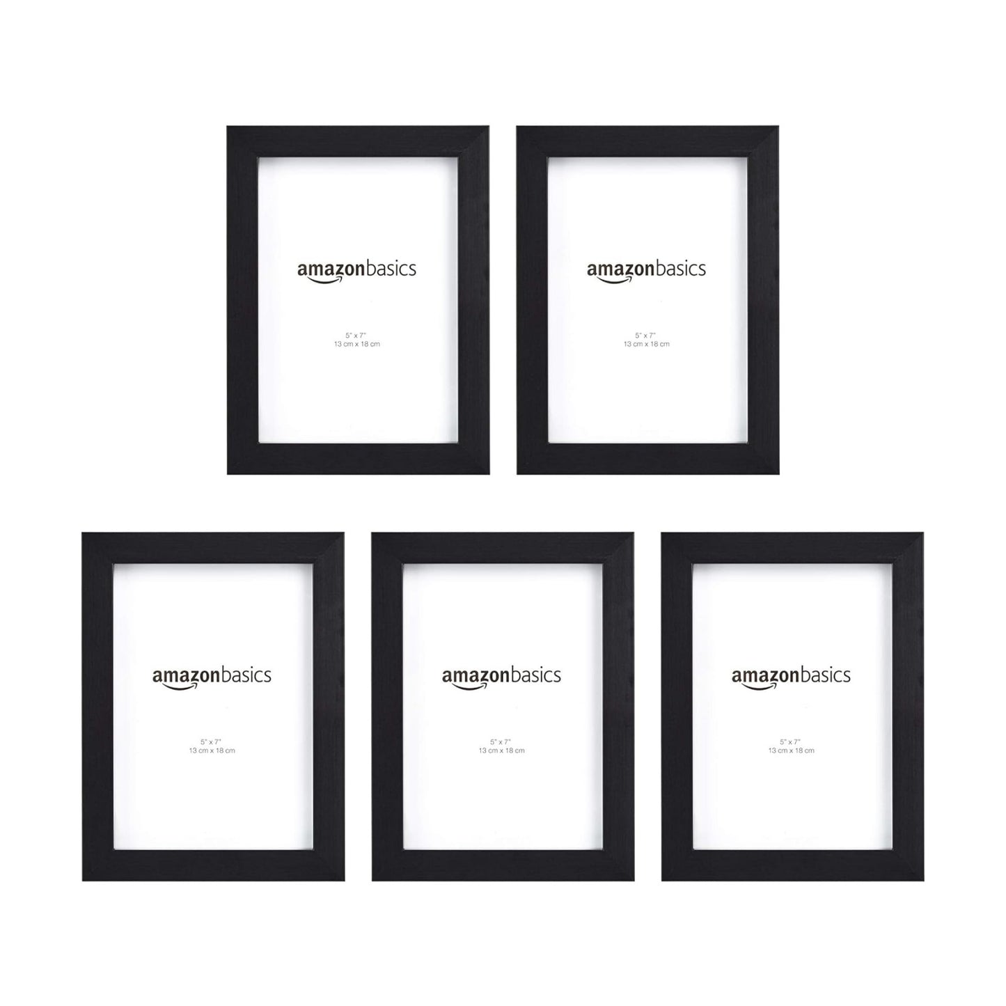 Rectangular Picture Frame Set / Black / 5 x 7