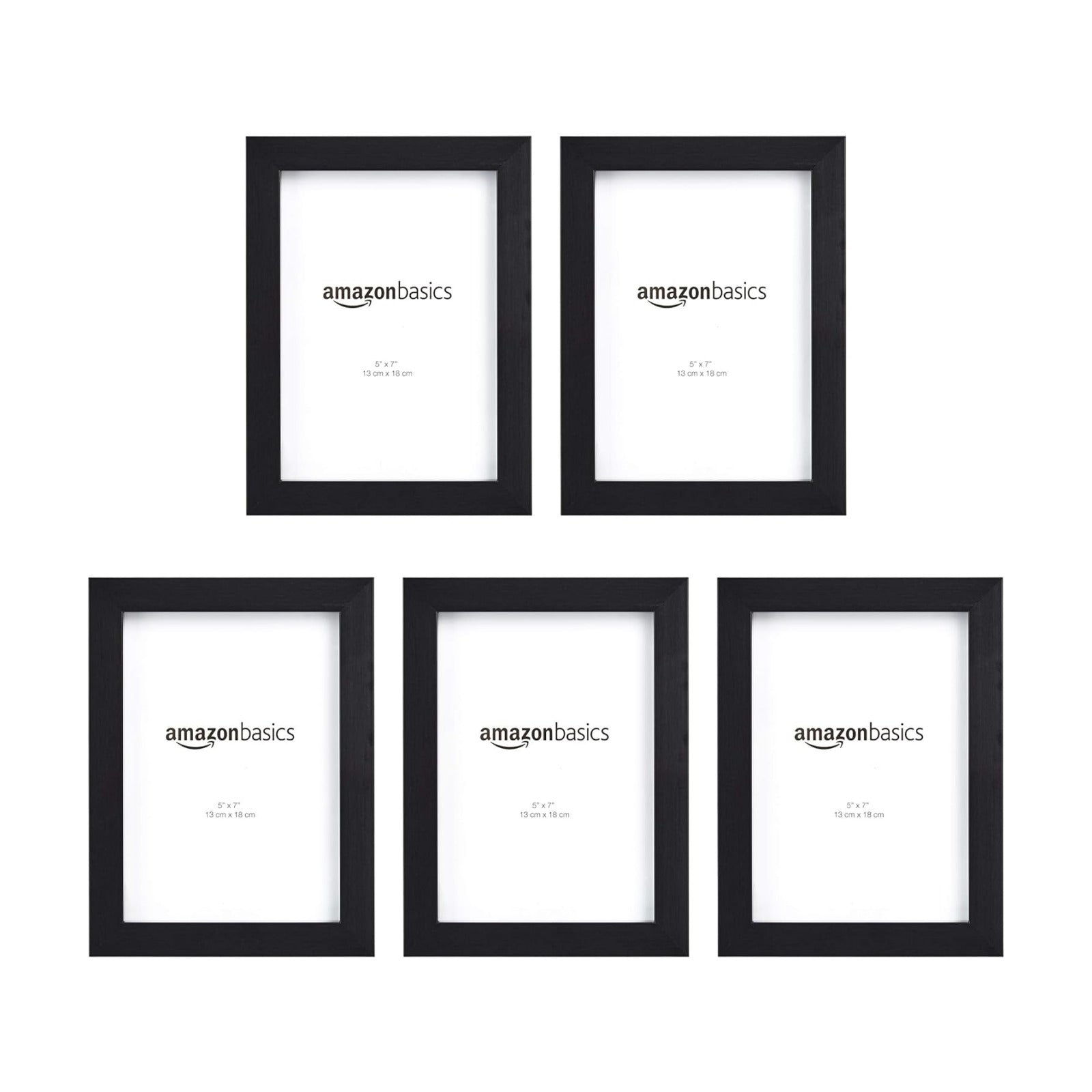 Rectangular Picture Frame Set / Black / 5 x 7