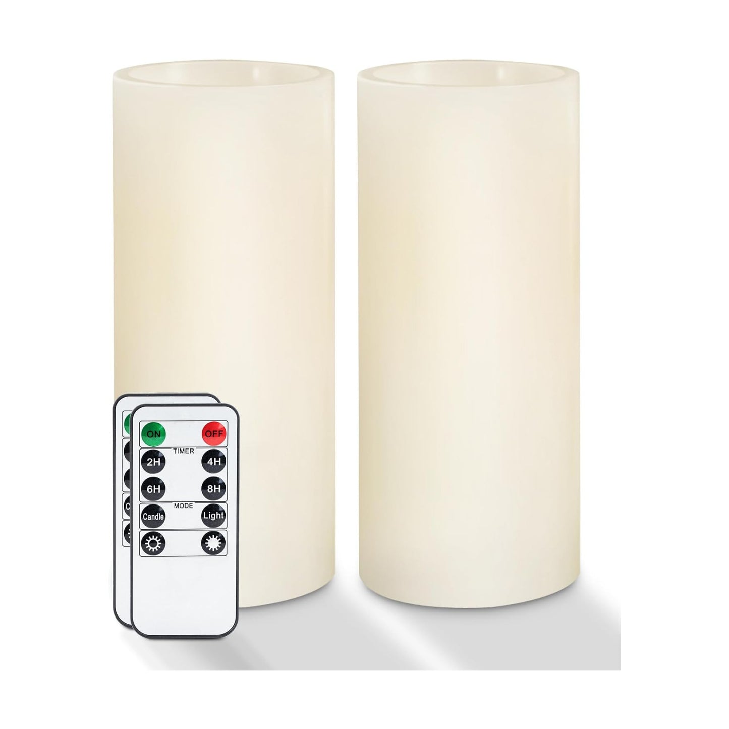 Homemory Real Wax Flickering Flameless Candles Battery Operated, 9" x 3" | LED Pillar Candles with Timers and 2 Remote