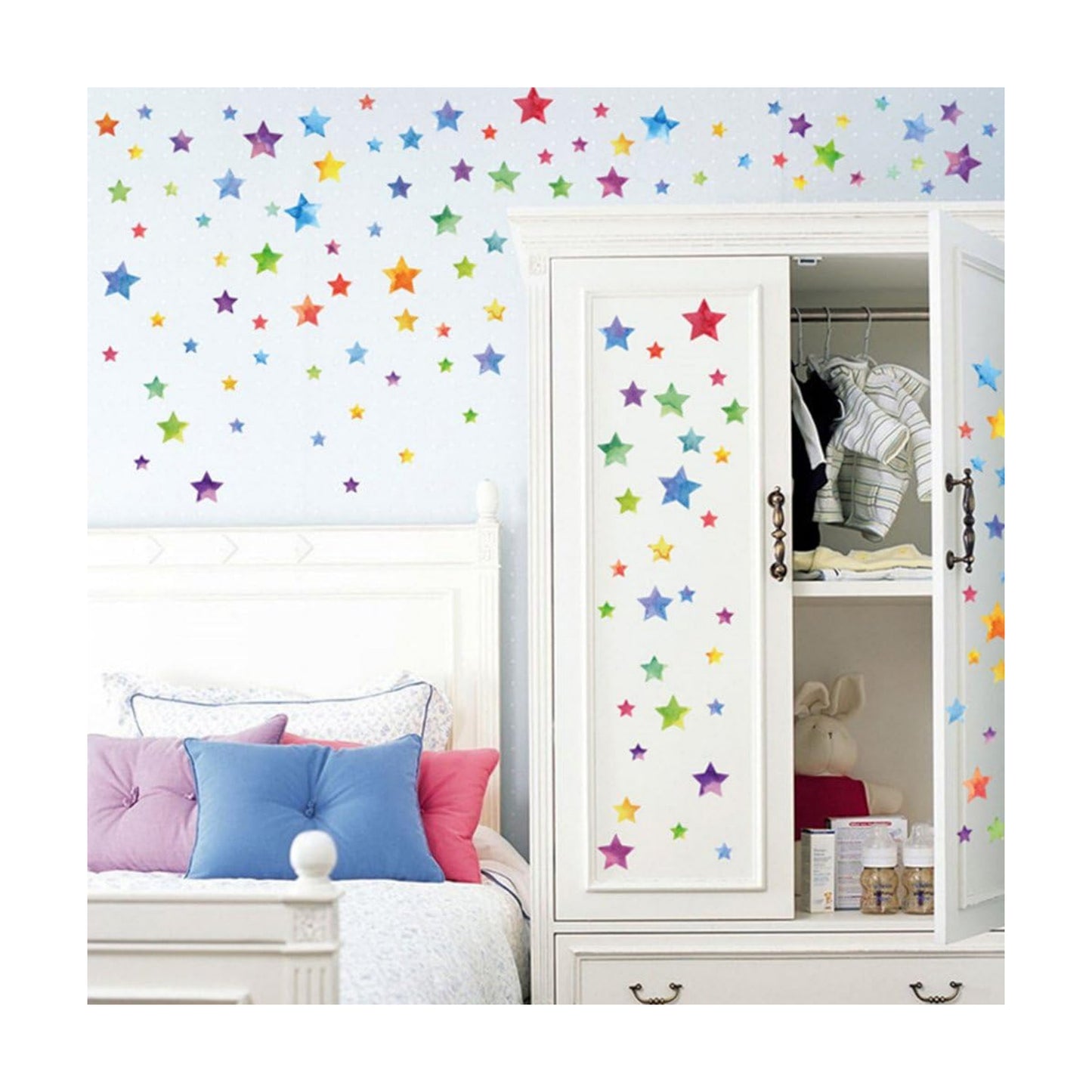 Stars Wall Decals Wall Stickers Easy to Peel Stick Removable Home Decoration Gift