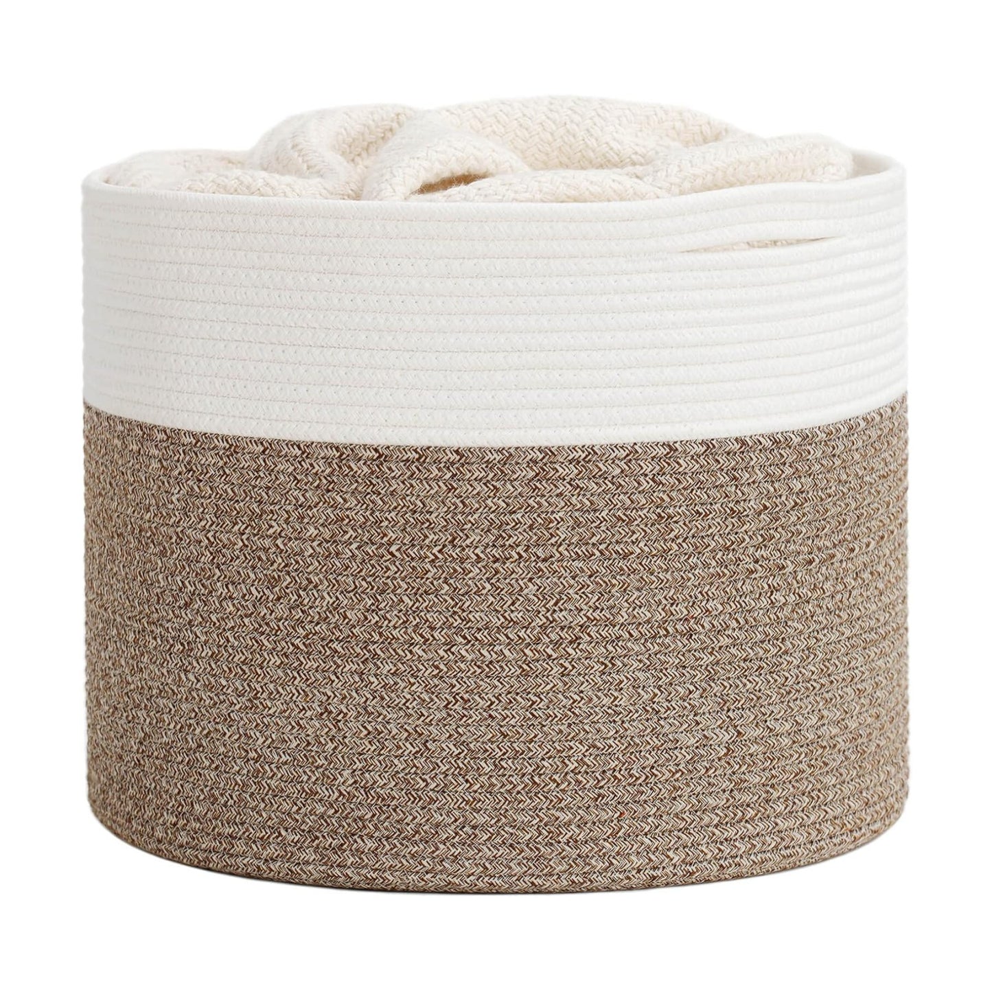 Blanket Basket / Cotton Rope Baskets for Blankets & Toys / Mele / 15.8 x 15.8 x 13.8