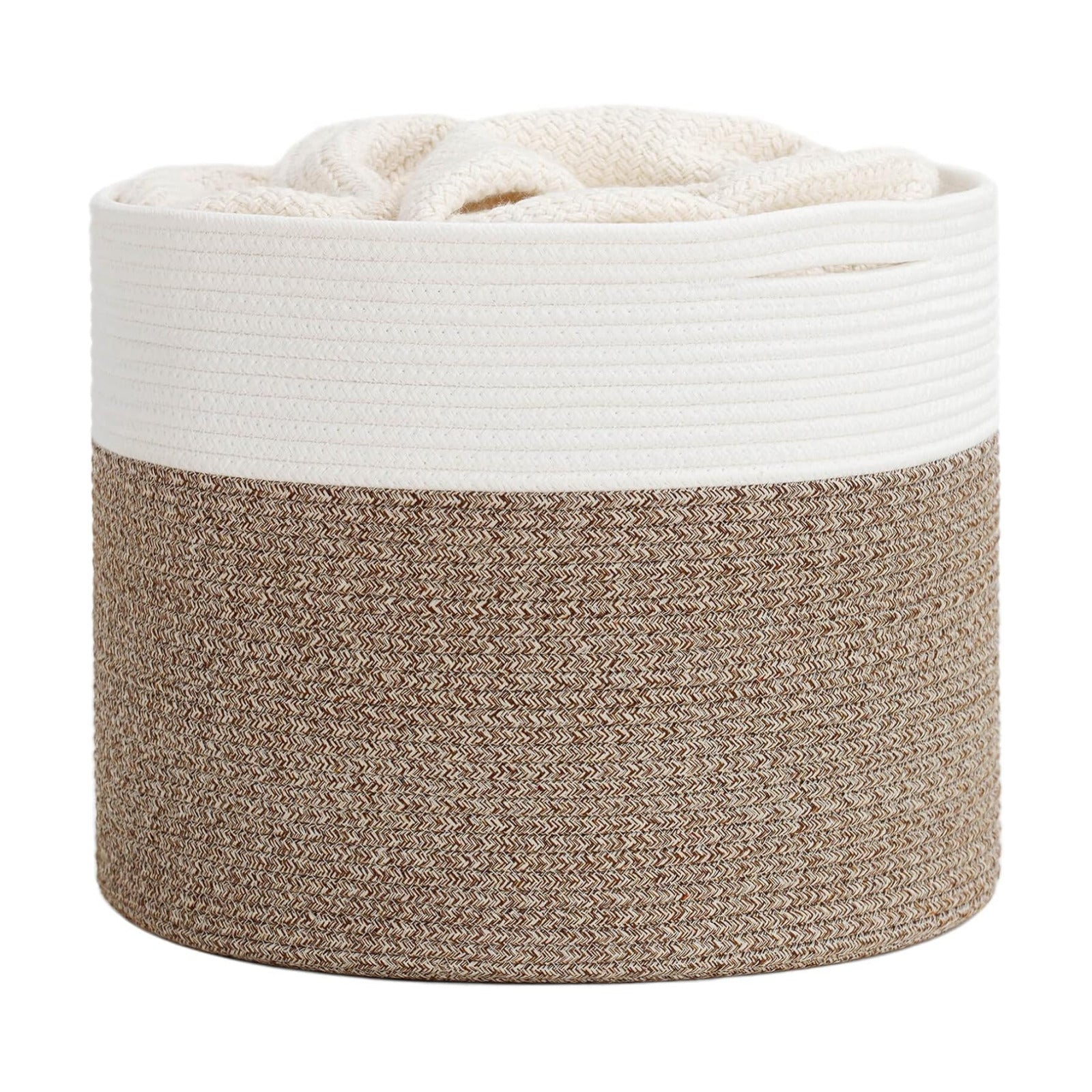 Blanket Basket / Cotton Rope Baskets for Blankets & Toys / Mele / 15.8 x 15.8 x 13.8
