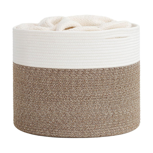 Blanket Basket / Cotton Rope Baskets for Blankets & Toys / Mele / 15.8 x 15.8 x 13.8