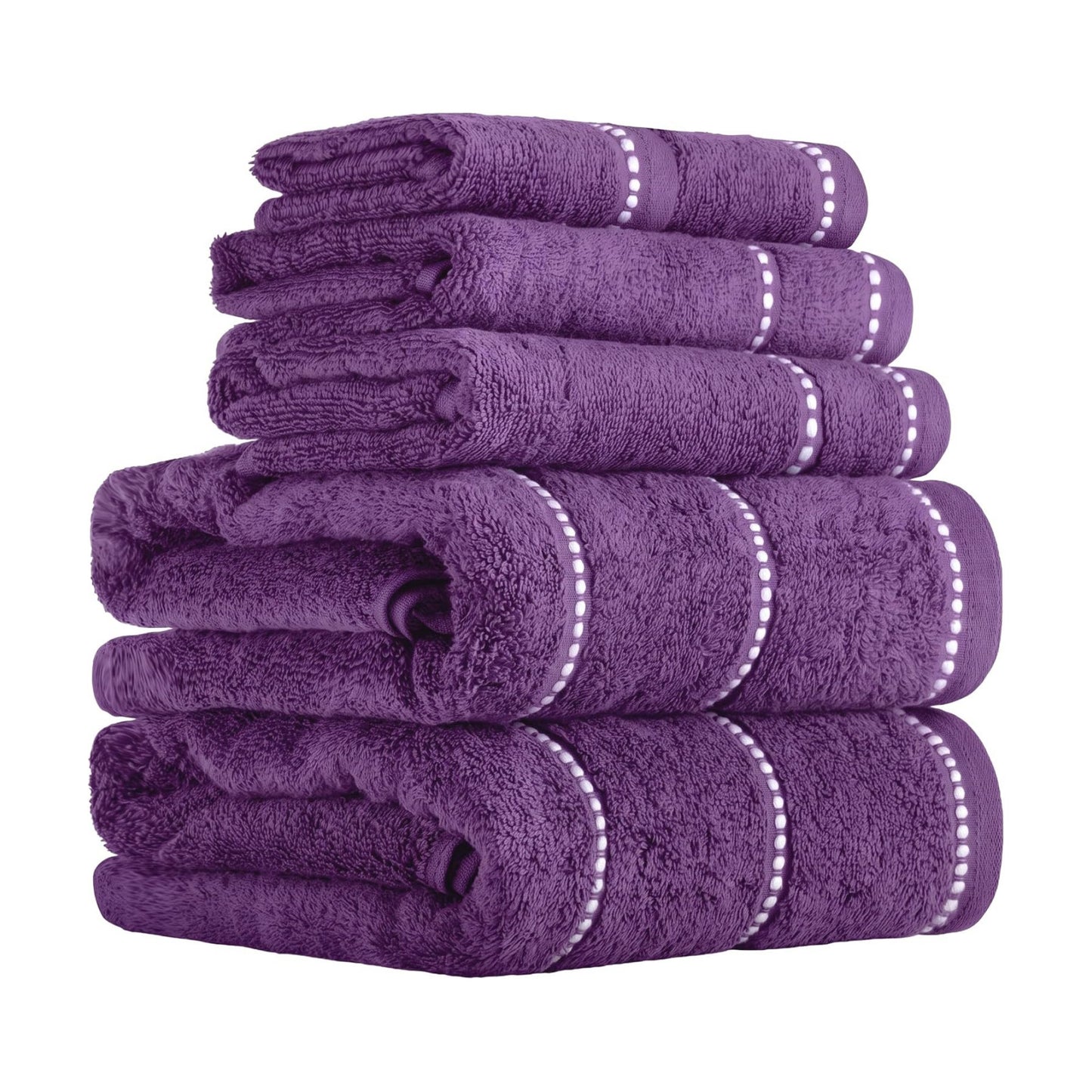 Lavish Home 6 Piece Bathroom Towels Set - 525GSM 100% Cotton Bathroom Essentials - 2 Bath Sheets, 2 Hand Towels, and 2
