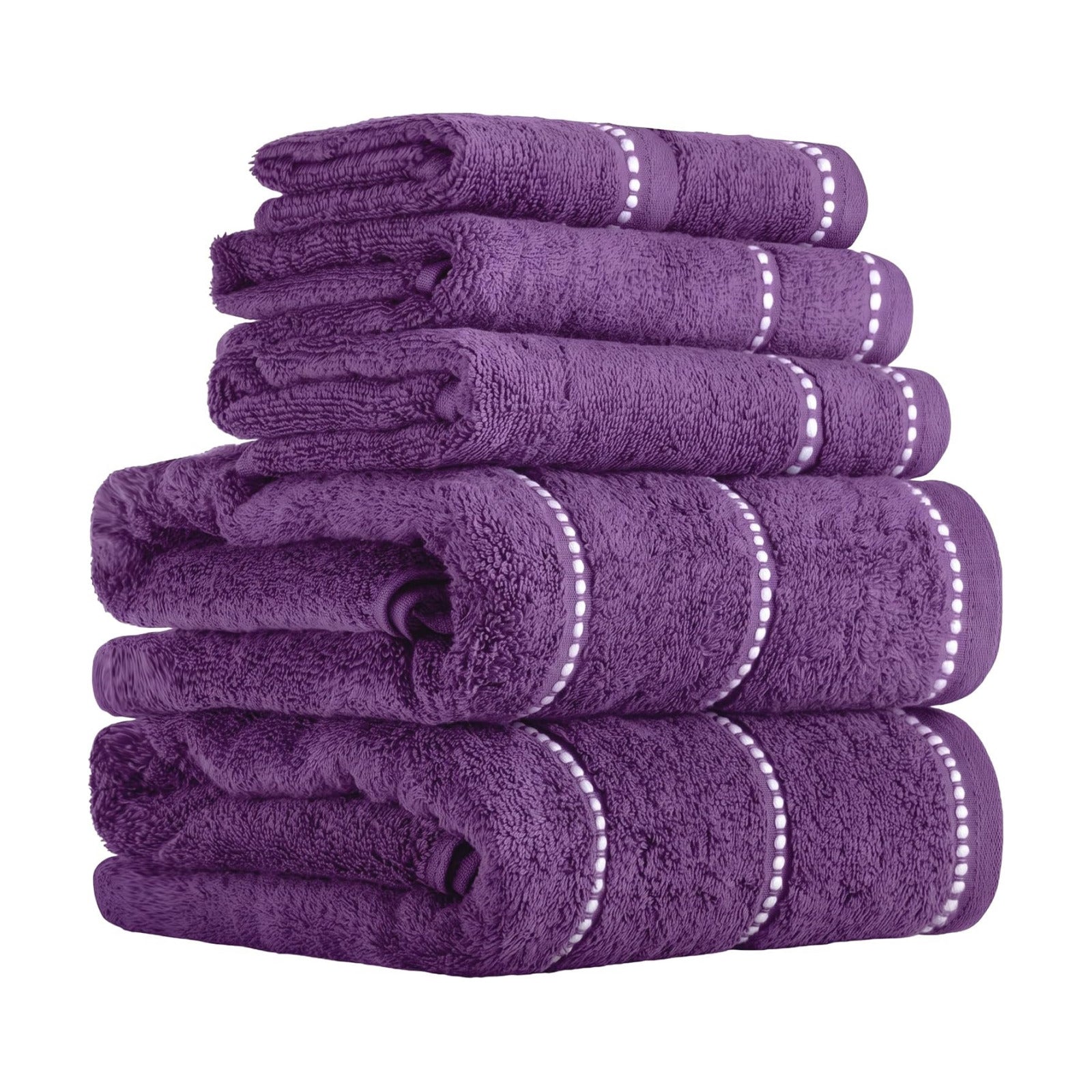 Lavish Home 6 Piece Bathroom Towels Set - 525GSM 100% Cotton Bathroom Essentials - 2 Bath Sheets, 2 Hand Towels, and 2