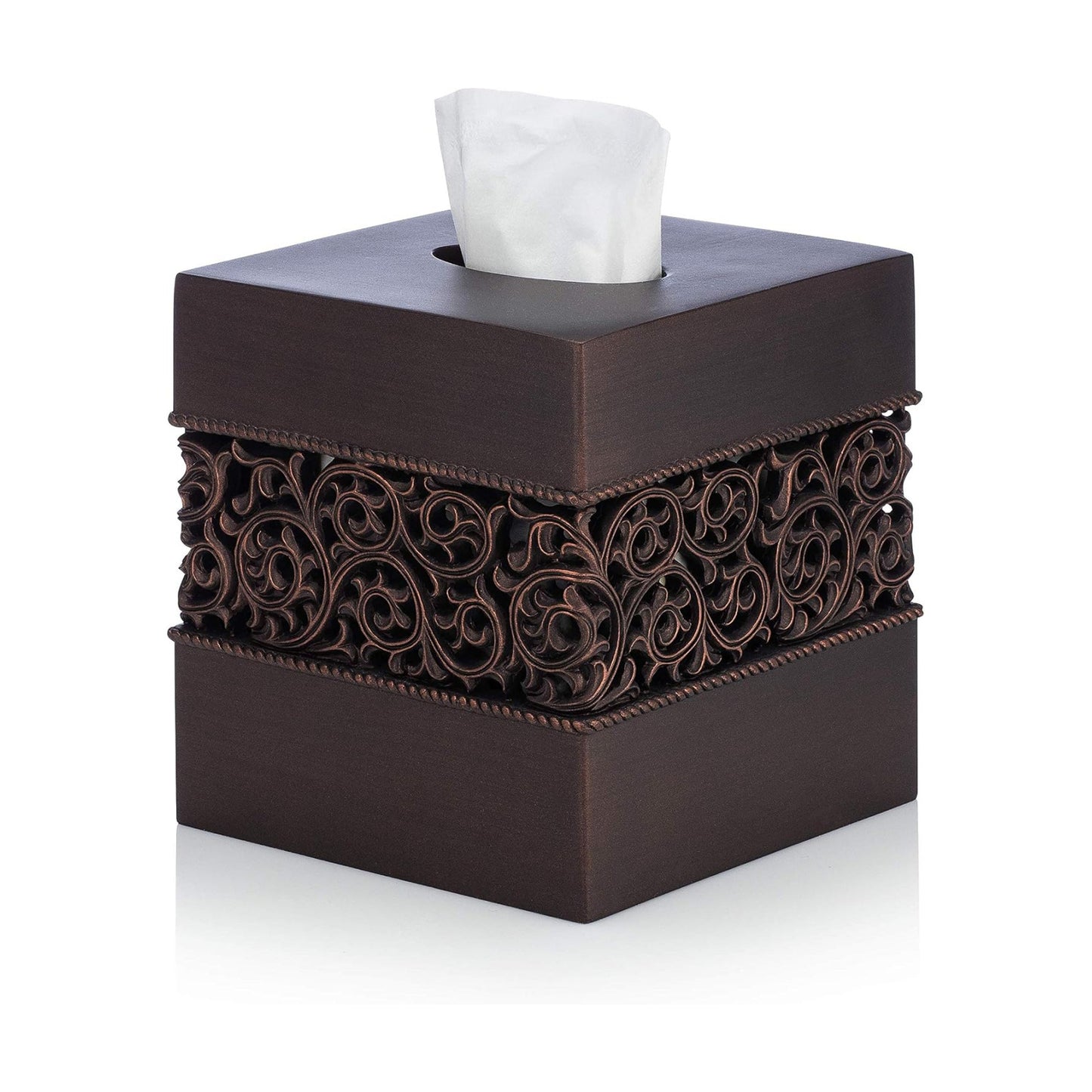 Finish Square Tissue Box Cover / Bronze