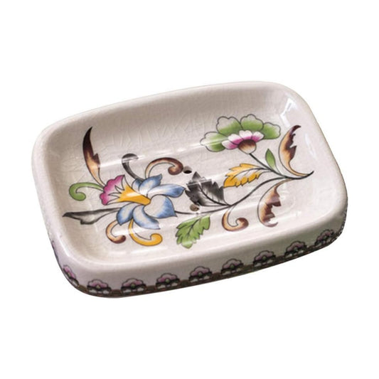 Ceramic Soap Dish Creative Ice Crack Ceramic Clorful / Clorful Flower Pattern Ceramic Soap Dish