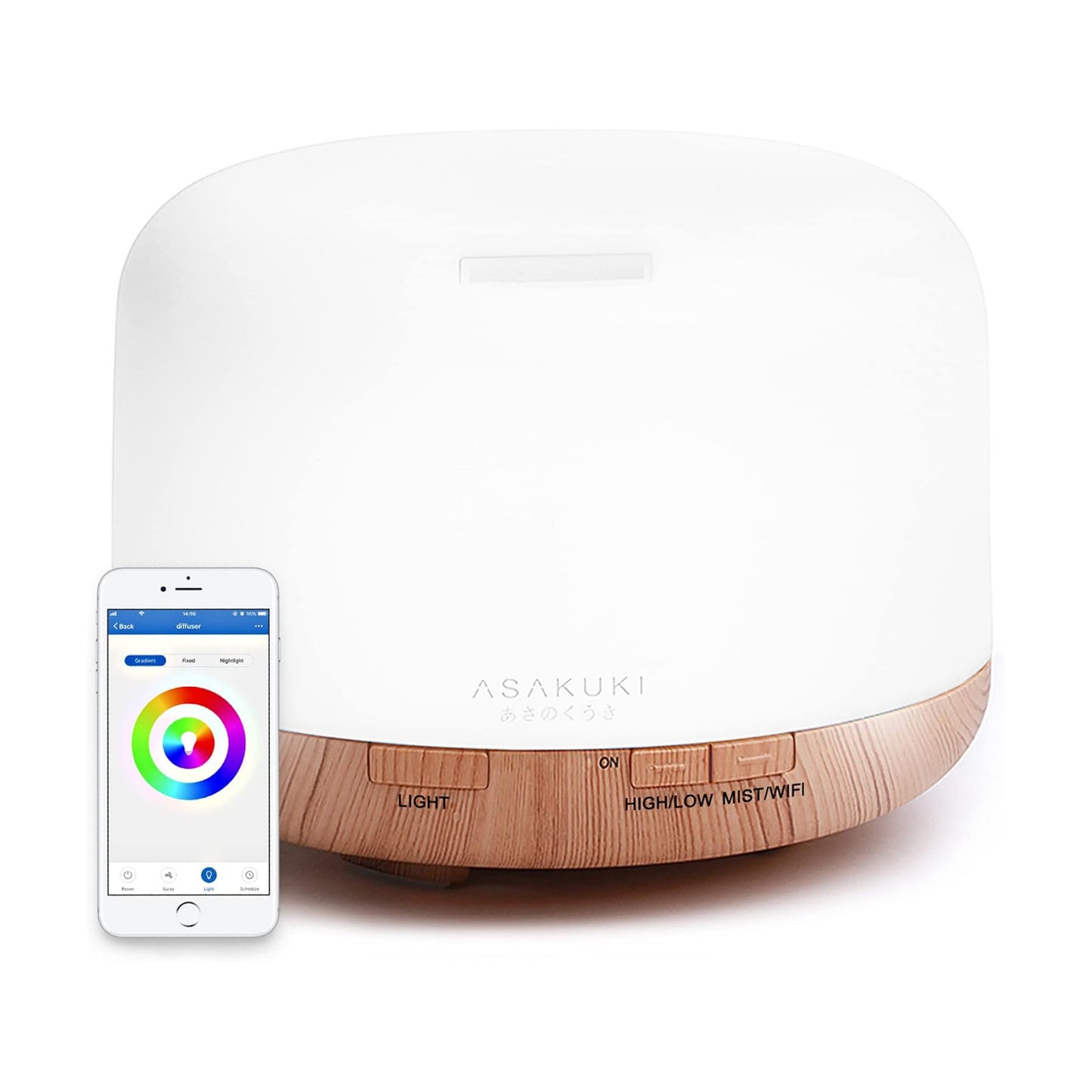 ASAKUKI Smart Wi-Fi Essential Oil Diffuser, 500ml App Control Humidifier