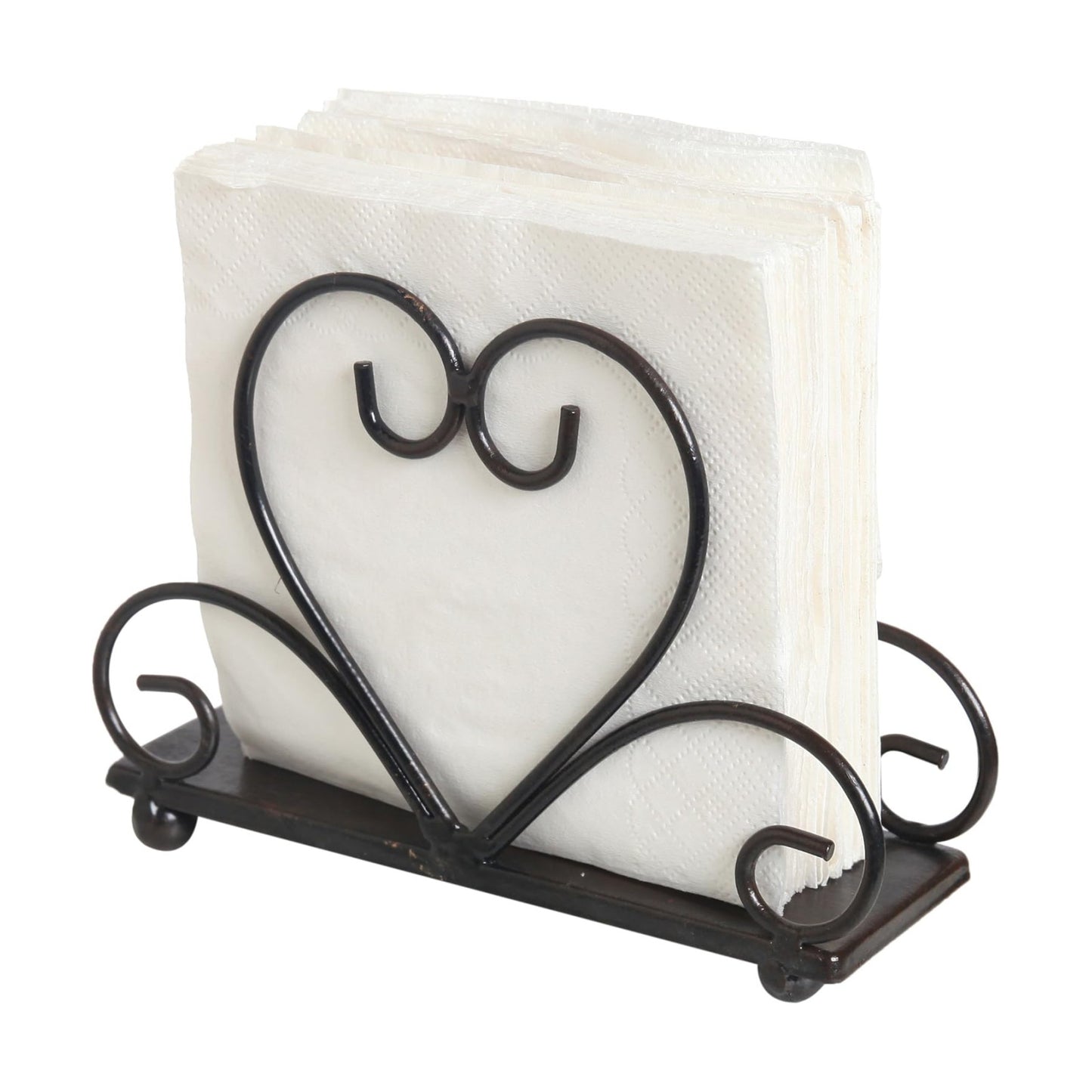 Metal Table Napkin Holder Freestanding Tissue Dispenser / Black