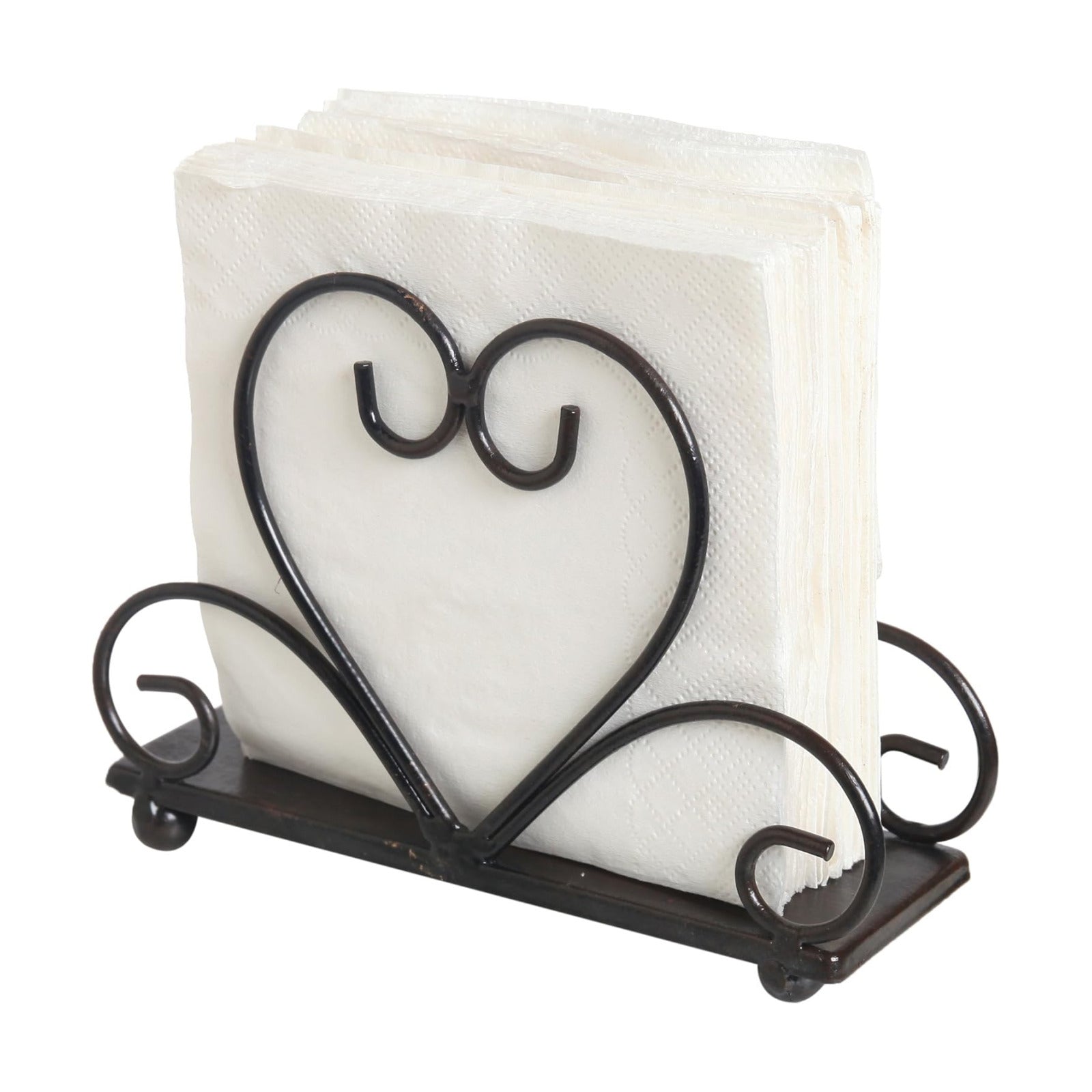 Metal Table Napkin Holder Freestanding Tissue Dispenser / Black