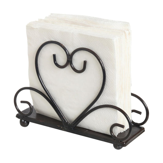 Metal Table Napkin Holder Freestanding Tissue Dispenser / Black