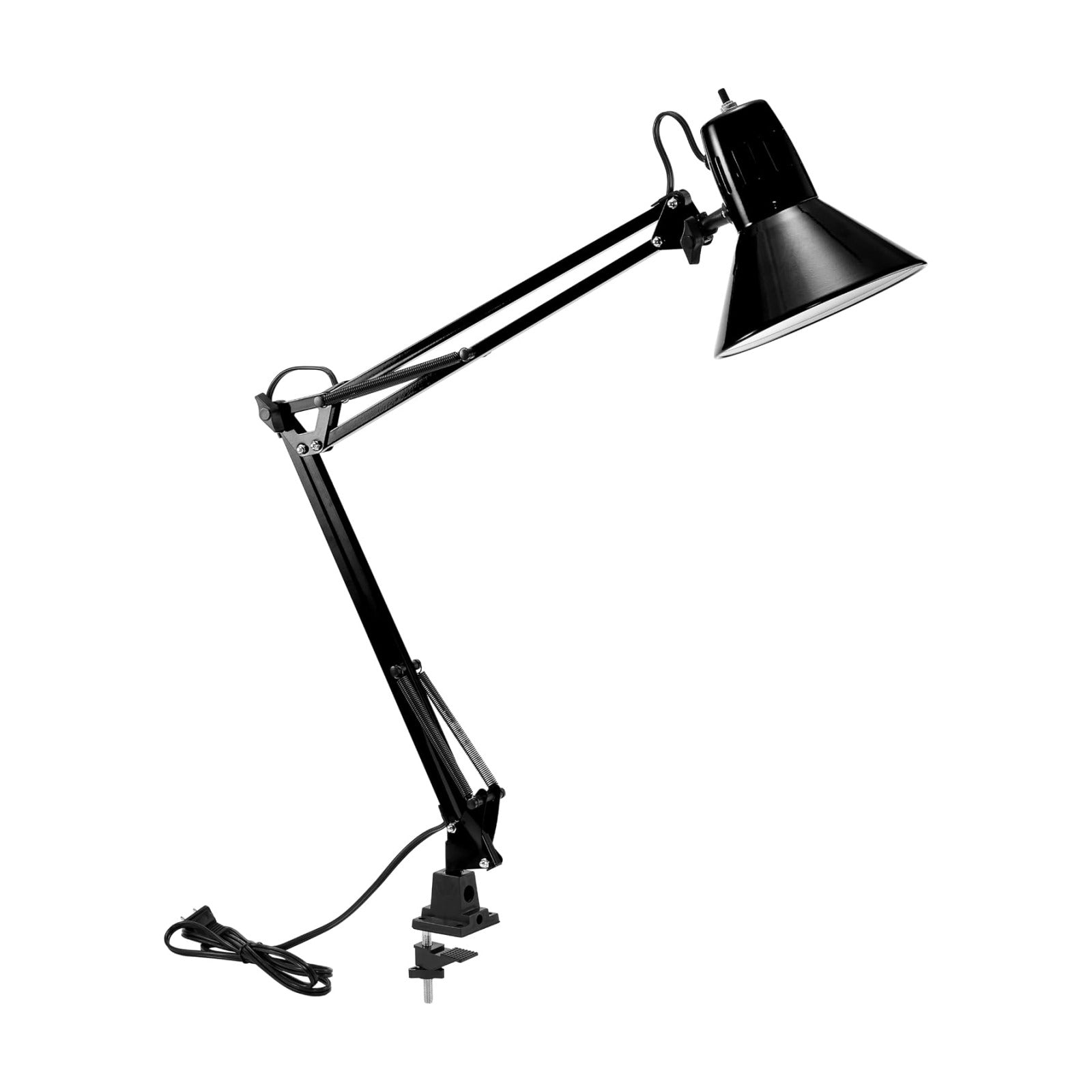 Bostitch Office VLF100 LED Swing Arm Desk Lamp with Clamp Mount, 36" Reach, Includes LED Bulb,Black