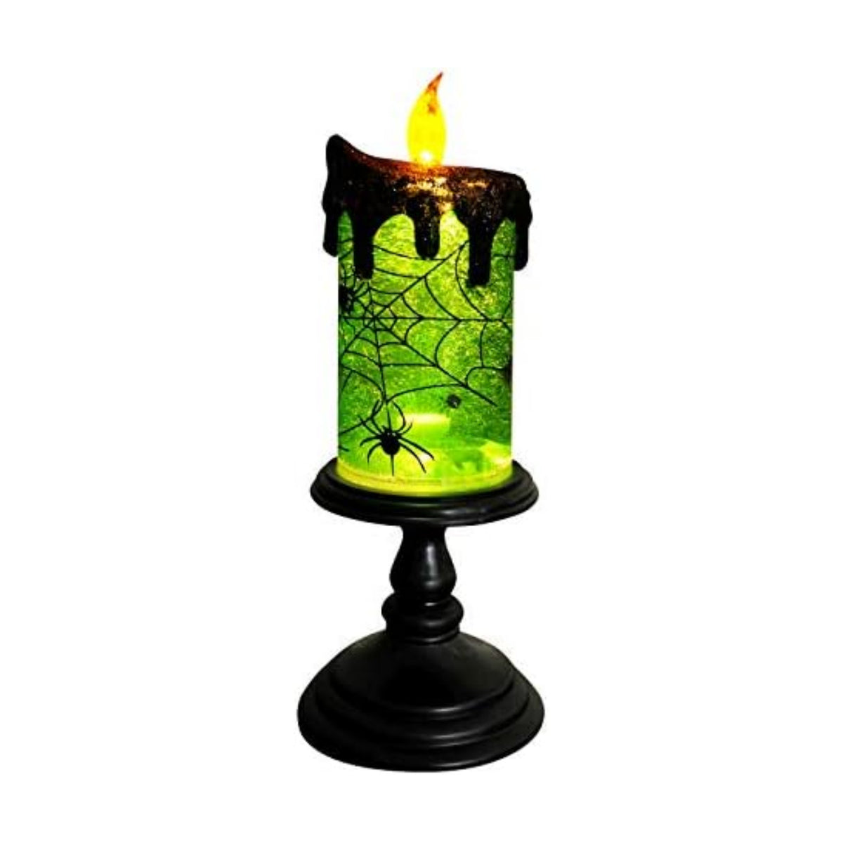 Eldnacele Spider Halloween Snow Globe Flameless Candle Battery Operated