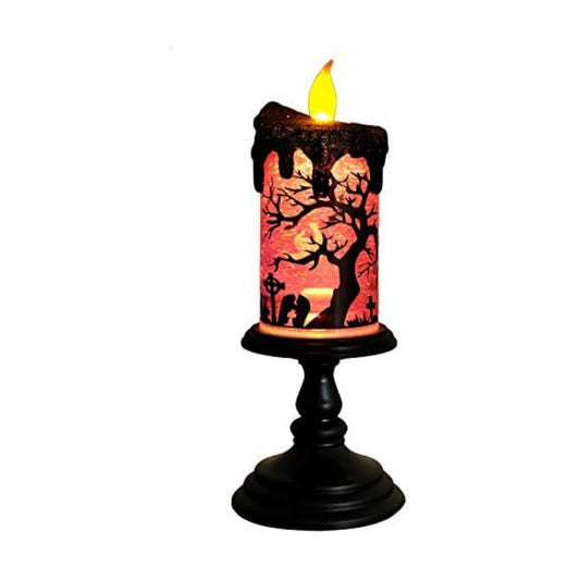 Eldnacele Ghosts Halloween Snow Globe Flameless Candle Battery Operated
