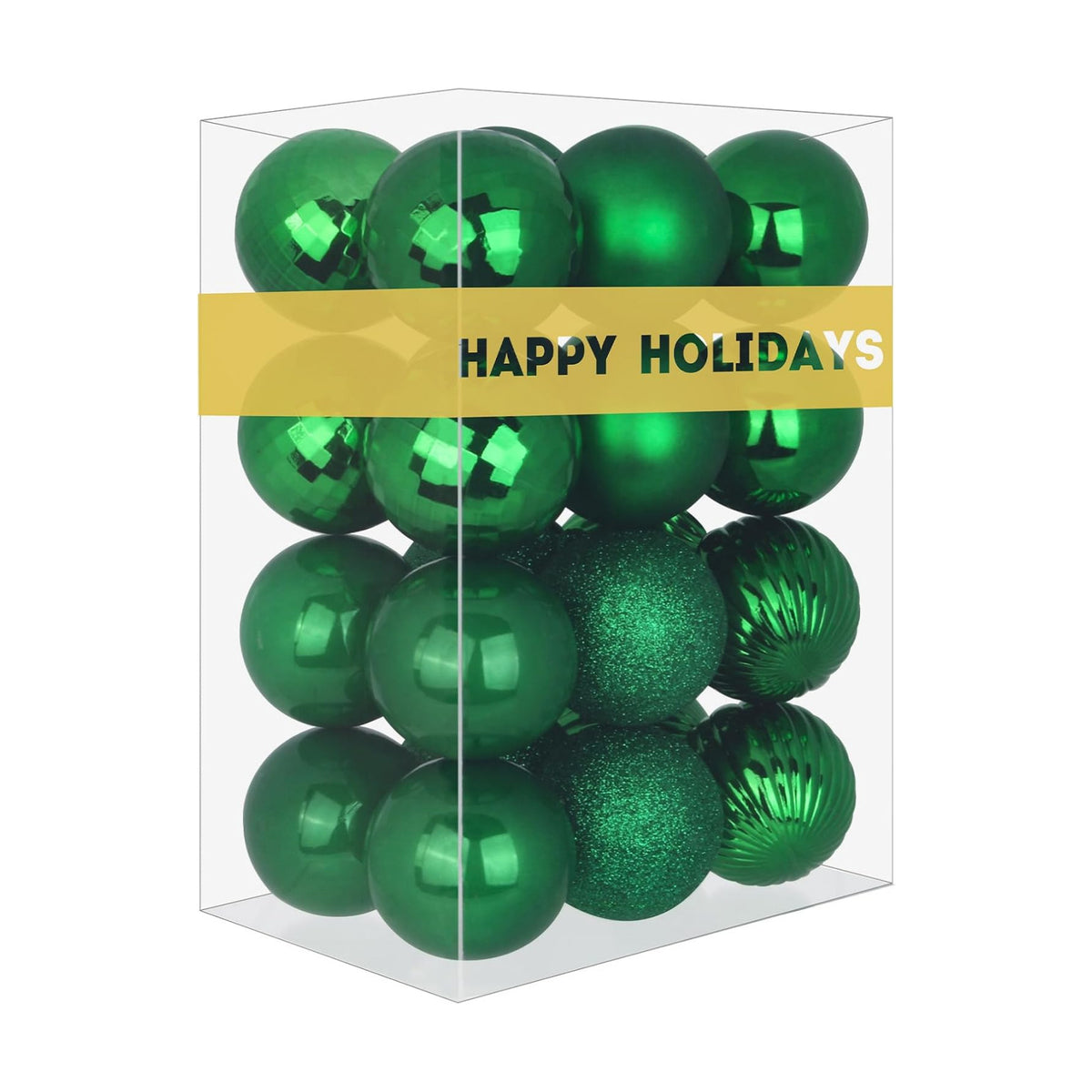 Emerald Green 2.5" Christmas Balls Christmas Tree Decoration Ornaments Shatterproof Hanging Balls for Birthday St. Patrick's Day Easter Mardi Gras Holiday Wedding Decorations Set of 24pcs