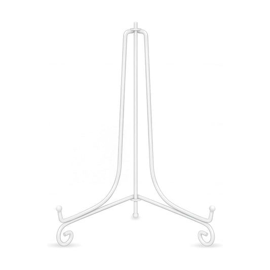 Iron Large Plate Stand / White / 12 Inch / Set of 2