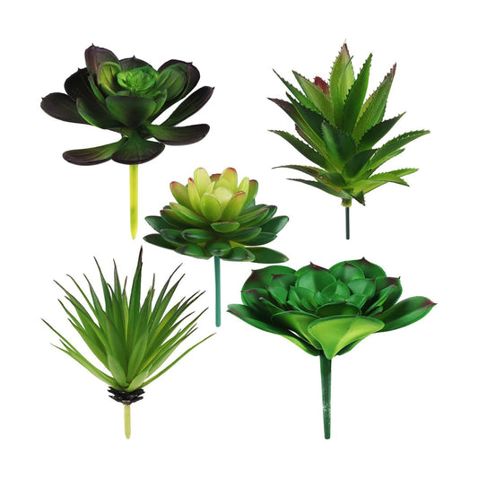 Artificial Hanging Ornaments Fleshed Plant Textured / Green / Set of 5
