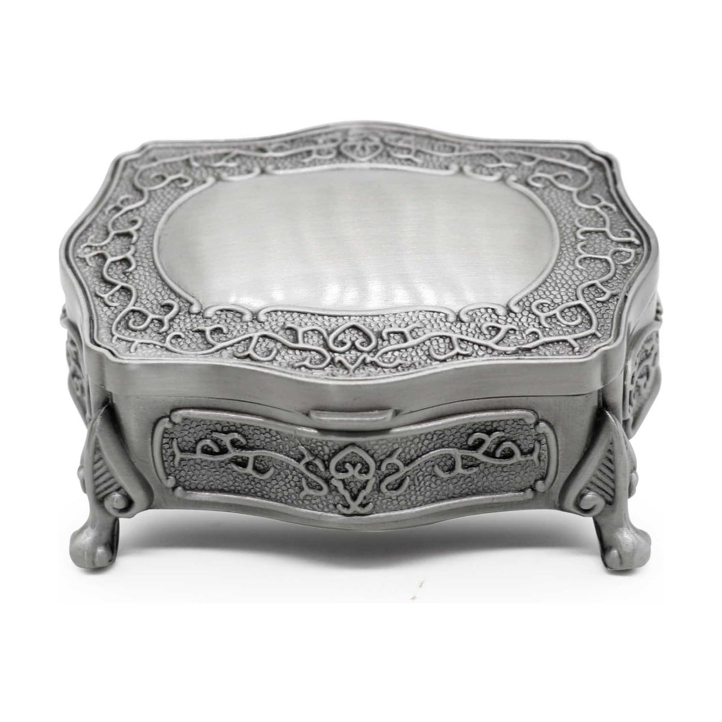 Rectangle Vintage Metal Jewelry Box Trinket Gift Box Chest Ring Case for Girls / Square / Small